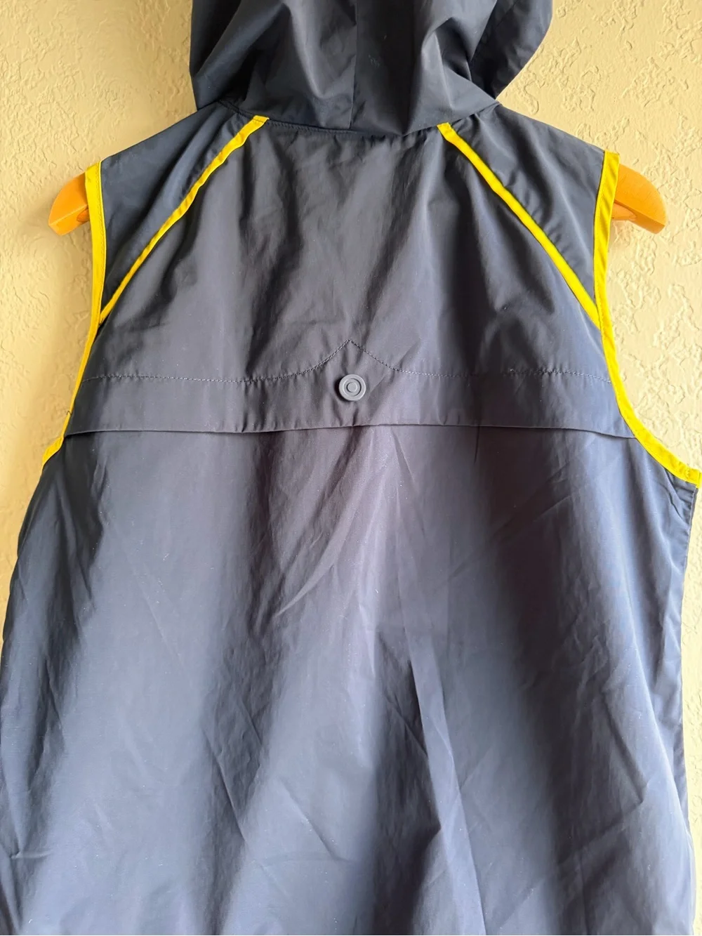 Hunter Navy Blue and Yellow Kids Hooded Rain Vest